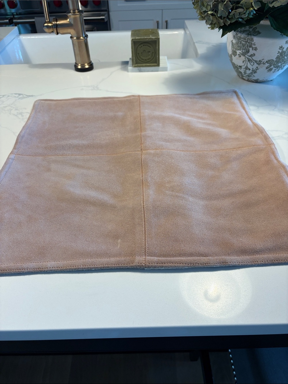 Pottery Barn Soft Suede Pillow Cover in Rosewood 20 x 20